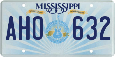 MS license plate AHO632