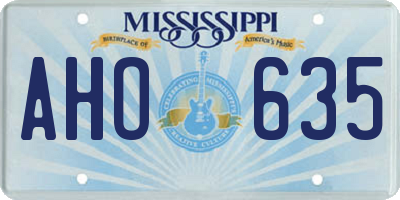 MS license plate AHO635