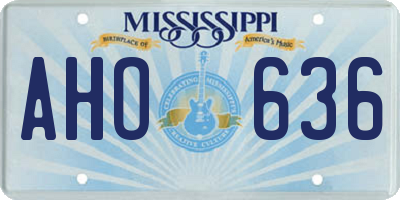 MS license plate AHO636