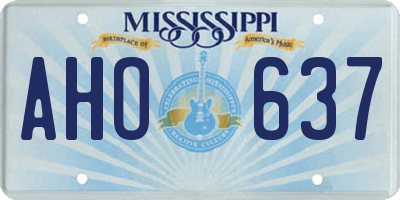 MS license plate AHO637