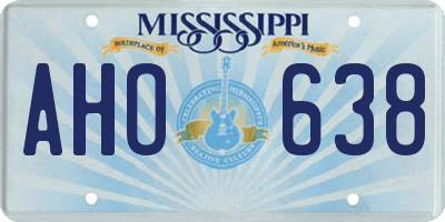 MS license plate AHO638