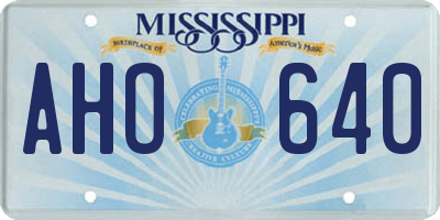 MS license plate AHO640