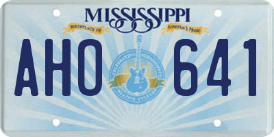 MS license plate AHO641