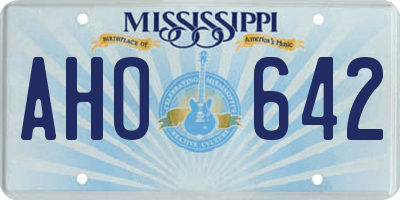 MS license plate AHO642