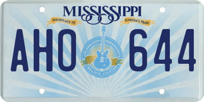 MS license plate AHO644