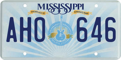 MS license plate AHO646