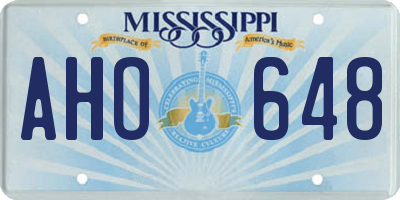 MS license plate AHO648