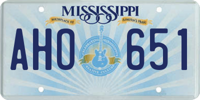 MS license plate AHO651