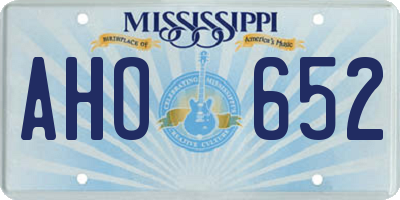 MS license plate AHO652