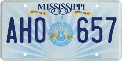 MS license plate AHO657