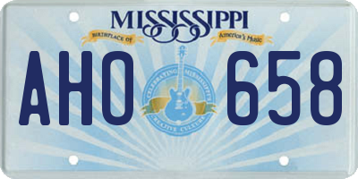 MS license plate AHO658