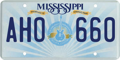 MS license plate AHO660