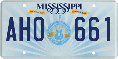 MS license plate AHO661