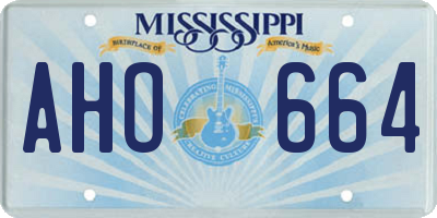 MS license plate AHO664