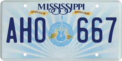 MS license plate AHO667