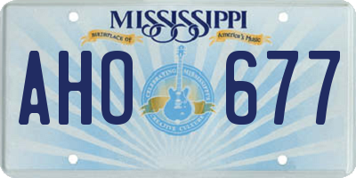 MS license plate AHO677
