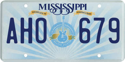 MS license plate AHO679