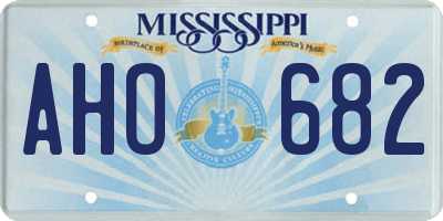 MS license plate AHO682
