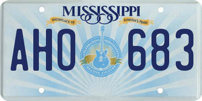 MS license plate AHO683