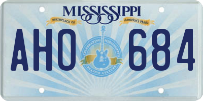 MS license plate AHO684