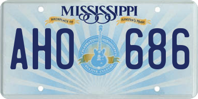 MS license plate AHO686