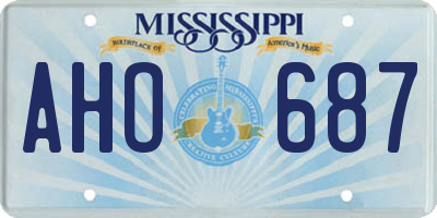 MS license plate AHO687