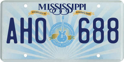 MS license plate AHO688