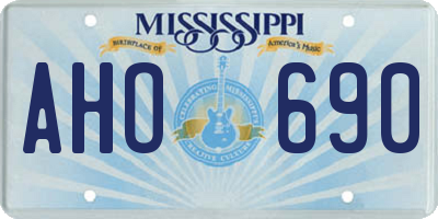 MS license plate AHO690