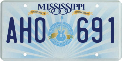MS license plate AHO691