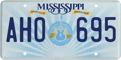 MS license plate AHO695