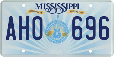 MS license plate AHO696