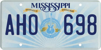 MS license plate AHO698