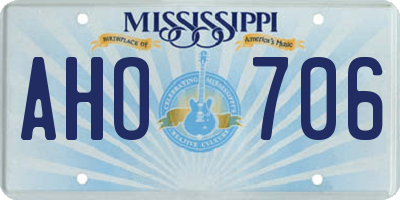 MS license plate AHO706