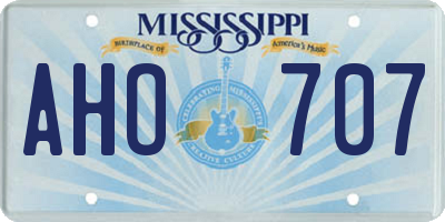 MS license plate AHO707