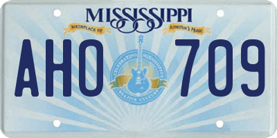 MS license plate AHO709