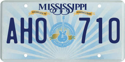 MS license plate AHO710