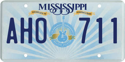 MS license plate AHO711