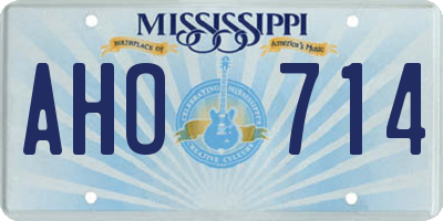MS license plate AHO714