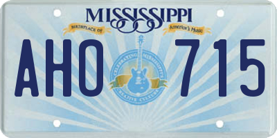 MS license plate AHO715
