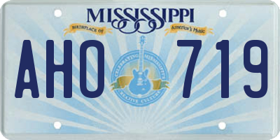 MS license plate AHO719