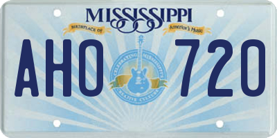 MS license plate AHO720