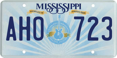 MS license plate AHO723