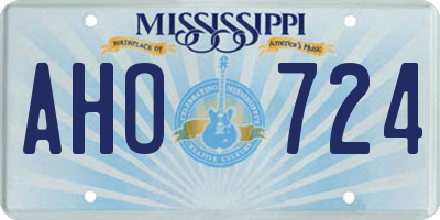 MS license plate AHO724