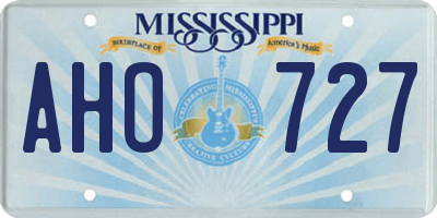 MS license plate AHO727