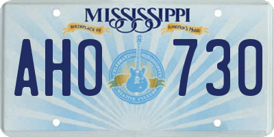 MS license plate AHO730