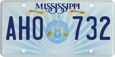 MS license plate AHO732