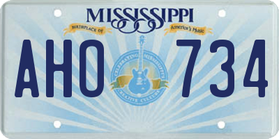 MS license plate AHO734