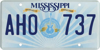 MS license plate AHO737
