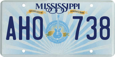 MS license plate AHO738