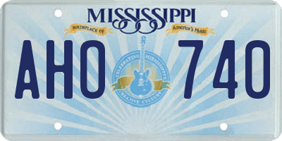 MS license plate AHO740